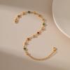 K Gold Plated Copper Turquoise Beaded Paperclip Chain Bohemian Women Anklet