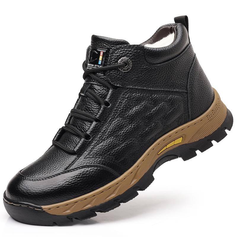 Quality Rubber Anti Slip Wear-resistant Sole Outdoor Casual Shoes Brand Mens Versatile Leather Shoes Fashion Hiking Sports Shoes