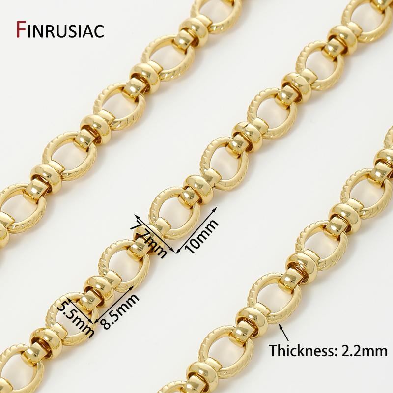 

18K Gold Plated Brass Chunky Oval Chains For jewelry,7.7*10mm Thick Cable Curb Chains For DIY necklace bracelet making Findings 0.5 meter