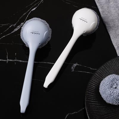 Flying Rabbit Long Handle Jixiang Pot Brush Dishwashing Dishwashing Pot Brush Kitchen Brush Household Cleaning Brush Polyester Ball