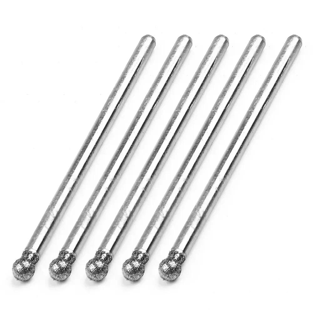 5 Stück 0,5 mm - 3 mm Kugelrund Rotierende Diamant-Bohrerfräser Schleif-Schnitz-Bohrer für Bohrmaschine Schleifmaschine Elektrische Schleifmaschine Schleifmittel