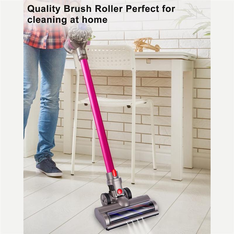 Turbo Electric Motorized Brush for Dyson V7 V8 V10 V11 V15 Brush Cleaner Head with LED Light for Carpet Tile Hard Floor