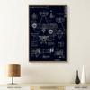 Modern Black and White Wall Art Poster Airplane Industrial Drawings Blueprint Canvas Paintings Pictures for Interior Home Decor