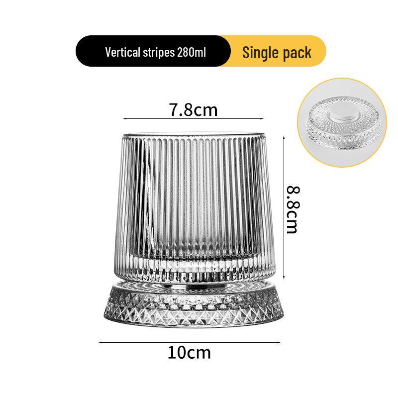 Premium Rotating Crystal Glass Tumbler: Decompression Spin Cup for Wine, Whiskey, or Beer