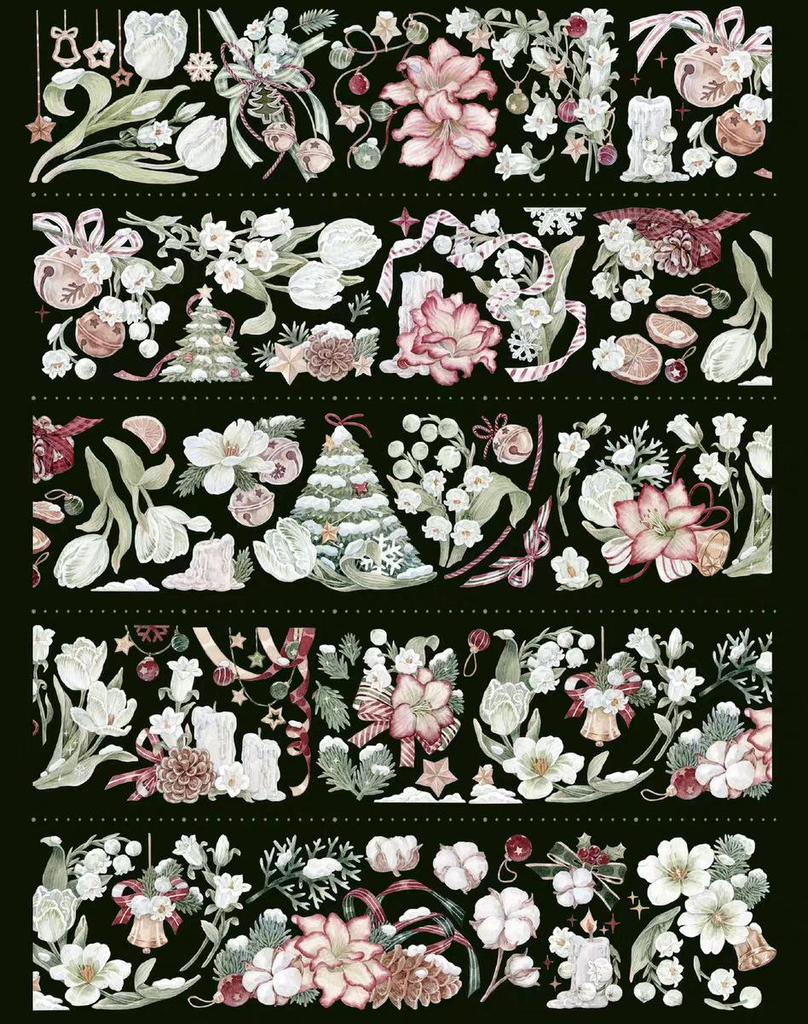 Falling Sunset Tide Washi Tape & Stickers for Journals: Flowing Hemp Ancient Style