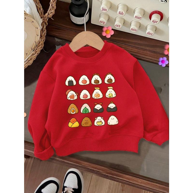 New Fashion Printed Sweatshirt, Warm Girls' Round Neck Sweatshirt for Autumn and Winter