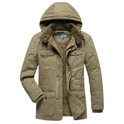 Men's Cotton-padded Coat Plus Velvet Thickened Mid-length Winter Cotton-padded Jacket Large Size Cotton-padded Jacket for Men