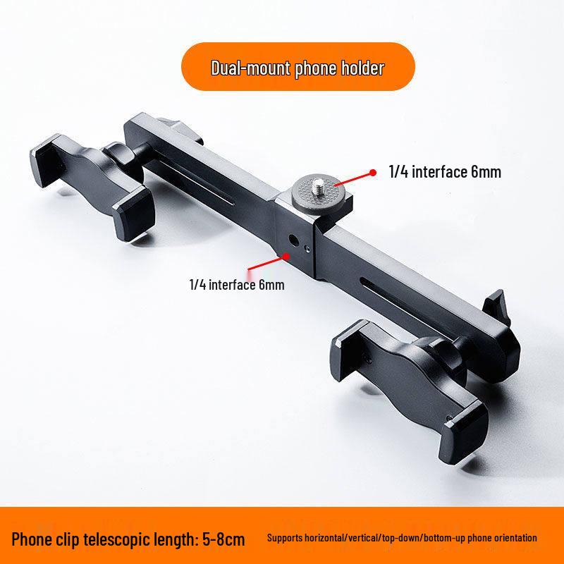 Dual-Position Live Streaming Stand with Universal Clip for Phones & Tablets - Adjustable Angle & Multi-Device Compatibility