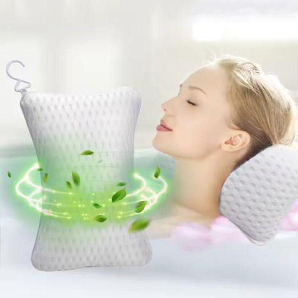 Comfortable Shower Headrest 2 Suction Cups Bathtub Cushion Practical Bathtub Pillow  Bathroom
