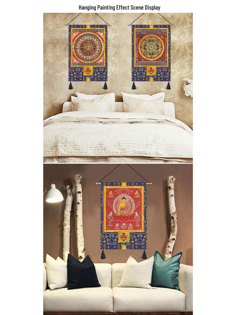 Tibetan Tapestry Fabric for Living Room or Bedroom: Thangka and Temple Wall Decorative Cloth