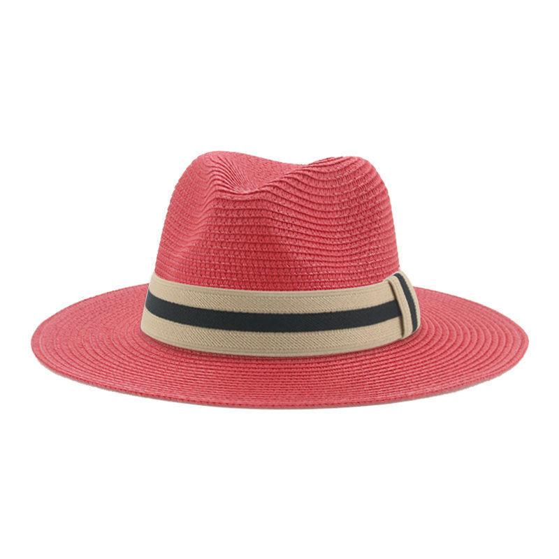 Retro straw hat Panama big flat brim hot sale in Europe and America, men's and women's new face small French sunshade beach hat
