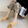 2025 New Fashionable Slippers for Women's Summer Outdoor Wear, Square Buckle Transparent Casual Student Slippers
