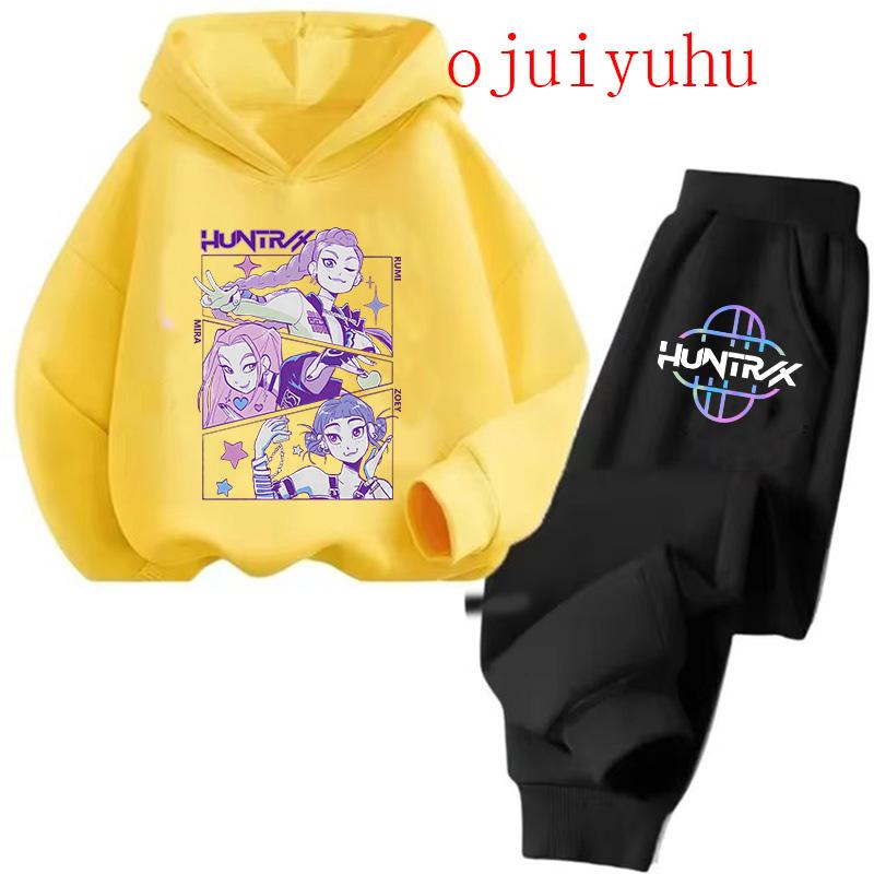Sets Kinder Hoodies Kpop Dämonenjäger Kawaii Pullover Sweatshirt Anime Trainingsanzug Cartoon Mädchen Junge Kinder Herbst Freizeitkleidung