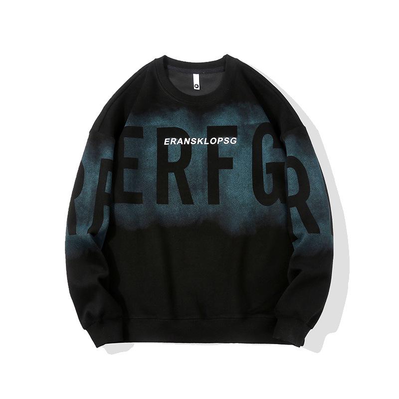 

Men s Velvet Hoodie - Autumn/Winter, Round Neck, Loose Fit, Trendy Brand Print, Casual, Versatile, Warm Top M