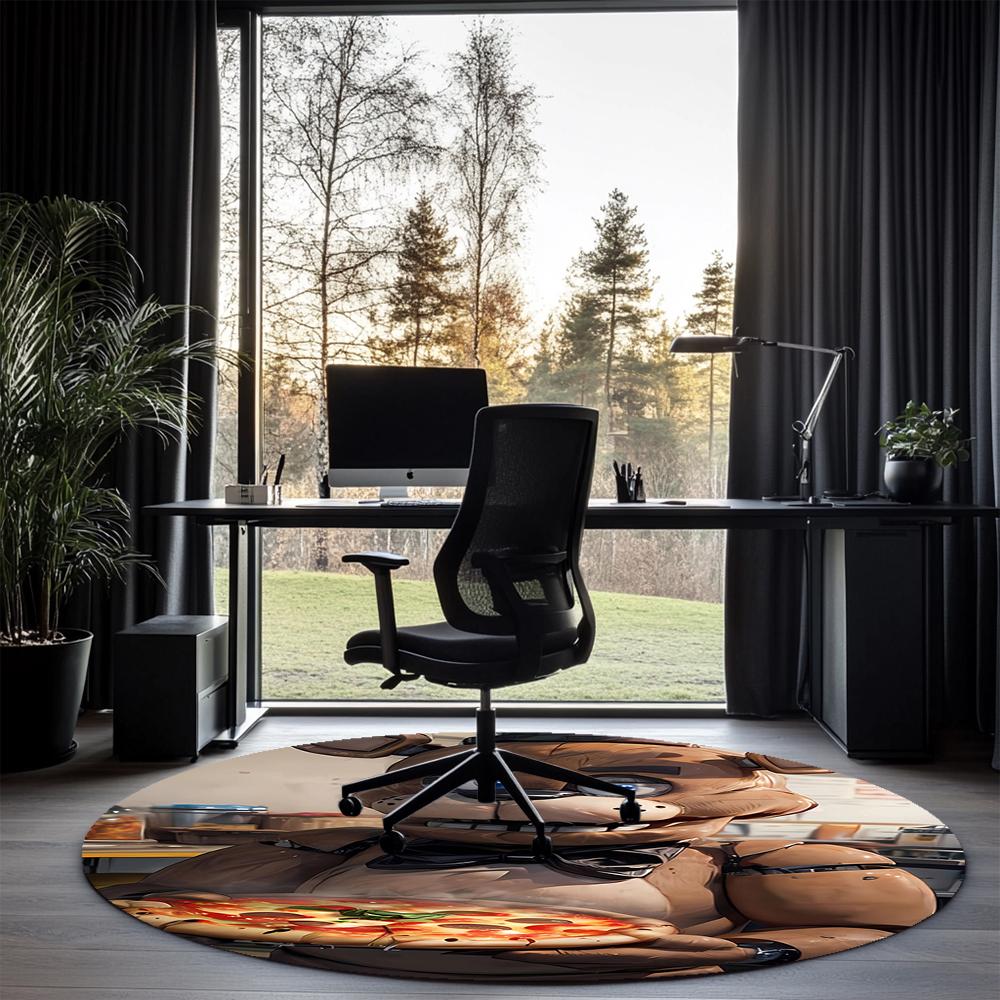 Five Nights at Freddy's Bedruckter Runder Teppich Teppichboden Stuhlteppich Bereichsteppich Eingang Fußmatten, für Bürostuhl Wohnzimmer Schlafzimmer Küchenraum.
