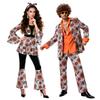 Retro 70s 80s Hippie Costume Set Couples Disco Party Halloween Cosplay Outfit Unisex