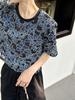 Orange Zhi Xia Summer Lace Cutout Jacquard T-shirt - High-end Round Neck Pullover Top