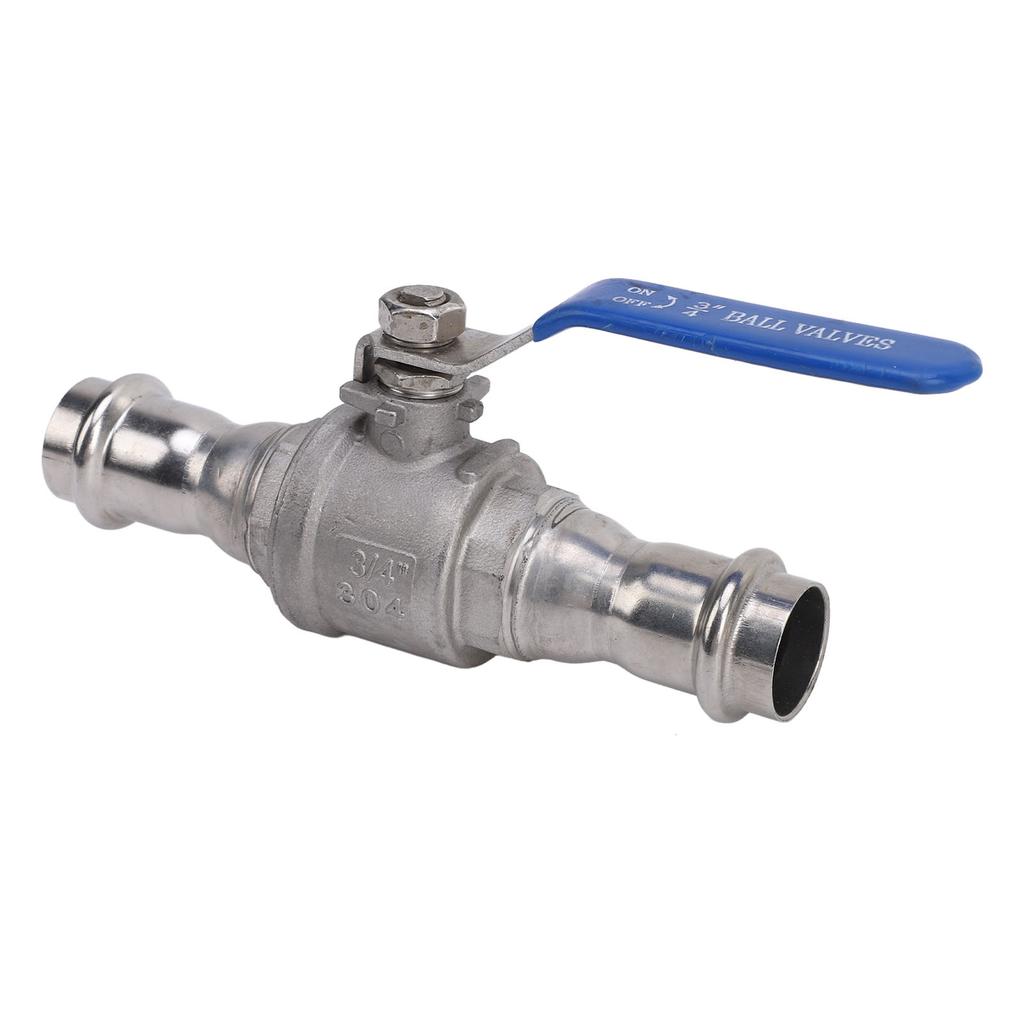 34 İnç Sıkıştırmalı Küresel Vana 304 Paslanmaz Çelik Çift Kelepçeli Tip Tam Geçişli DN20 Küresel Vana ile