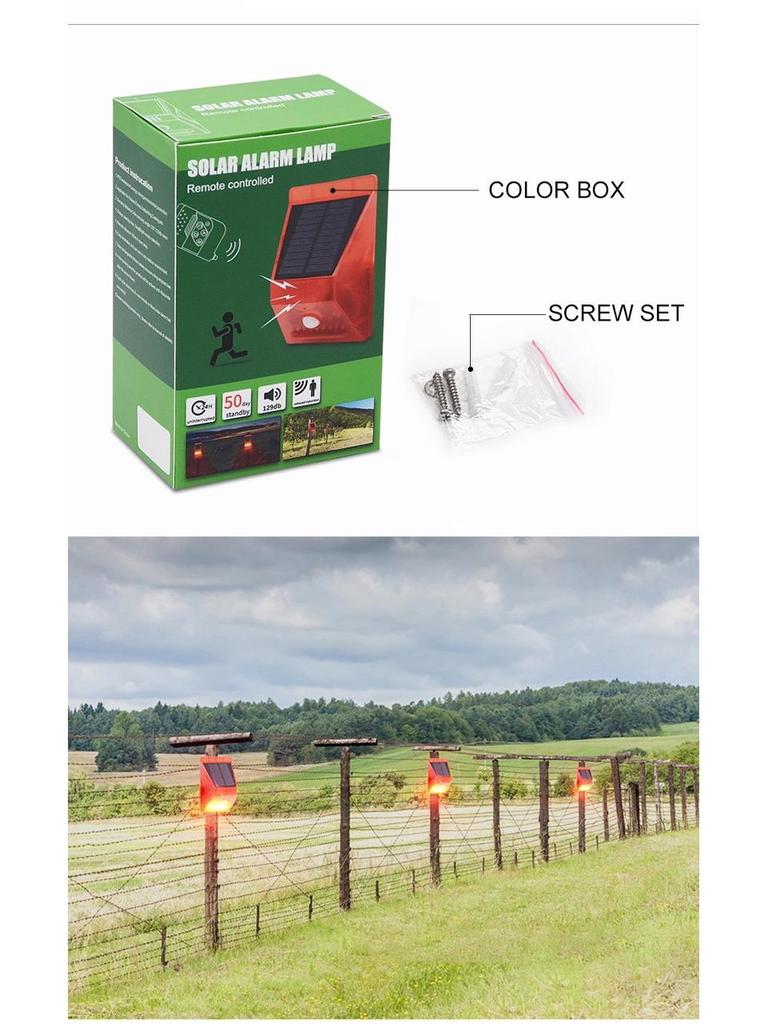 Solar-Powered Wireless Remote Control Alarm with Motion Sensor for Farm Security