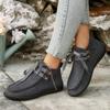 Spring and Autumn Women Solid Casual Shoes 2025 New Lace Up Faux Leather Loafers Sneakers Comfortable Soft Sole Shoes Women