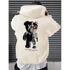 Oversized Solid Print Hooded Sweatshirt Men Loose Fit Long Sleeve Plus Size Winter Casual Streetwear