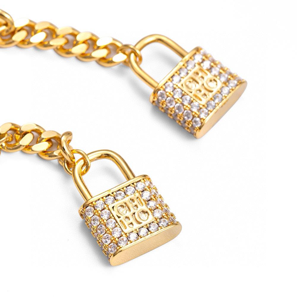 CHHC Luxury Women's Earrings with Lock Design in Gift Box