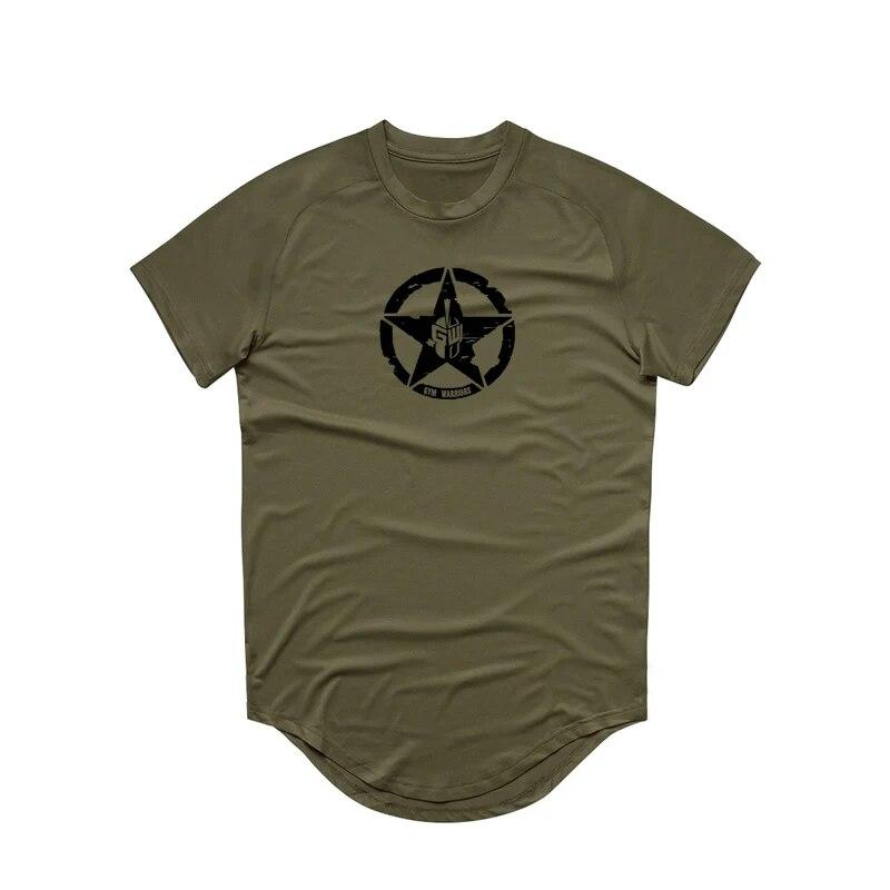 Muscleguys Men Mesh Breathable Fitness T-shirt Casual Sportswear Short Sleeves O-Neck