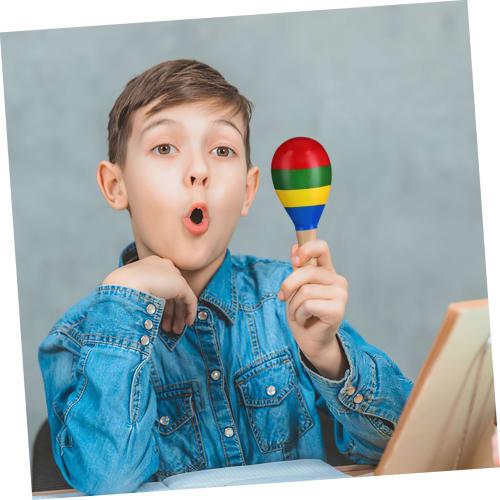 VICASKY Maracas Toys, Wooden Musical Instruments for Kids, Shakers, Sand Hammers, Percussion Instruments, Party Supplies, Games, Props, 10 Pieces, Ran