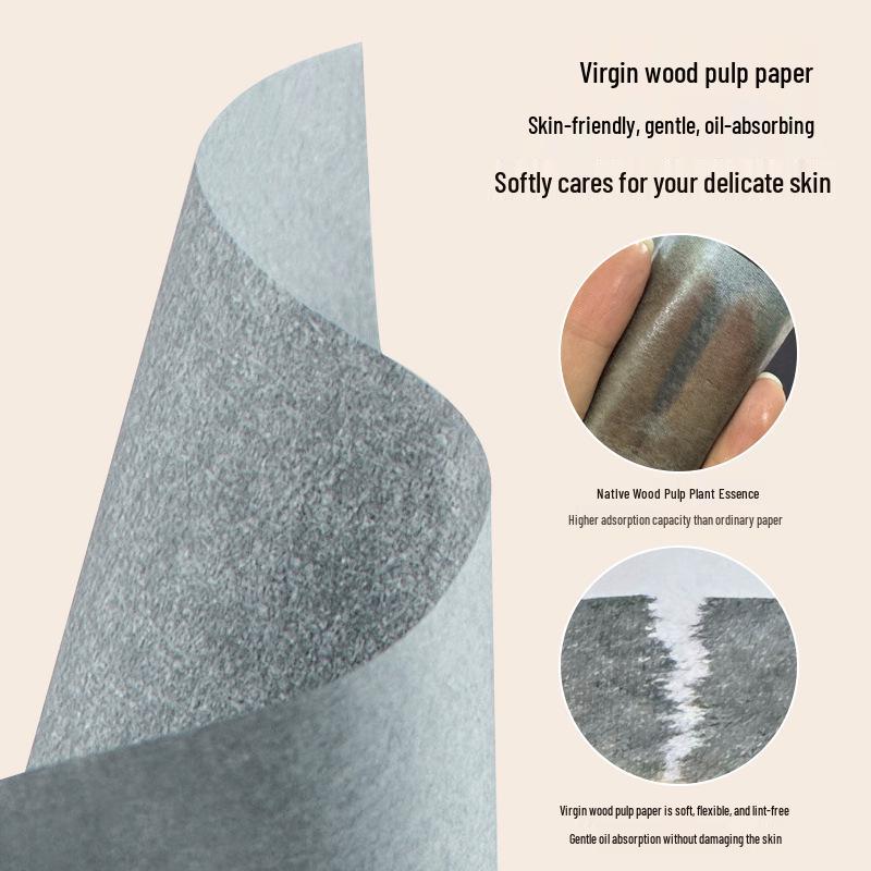 Convenient Oil Blotting Paper with Puff for Female Students – Refreshes and Controls Facial Shine