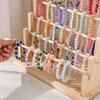 Wooden Ribbon Organizer Storage Display Stand Portable Tabletop Organizer Ribbon Spool Holder Rack for Home Cake Wrapping Gift