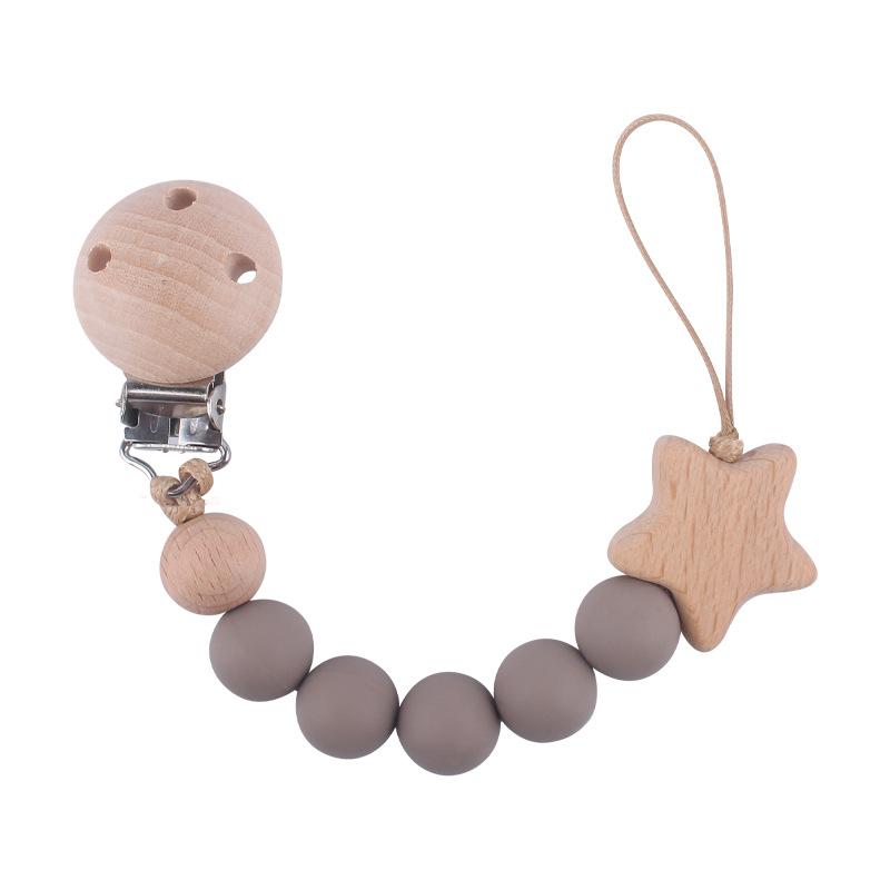 Baby Pacifier Chain Silicone Beads Soother Nipple Clip Infant Dummy Holder Strap for Baby Chew Toy Teether Teething BPA Free