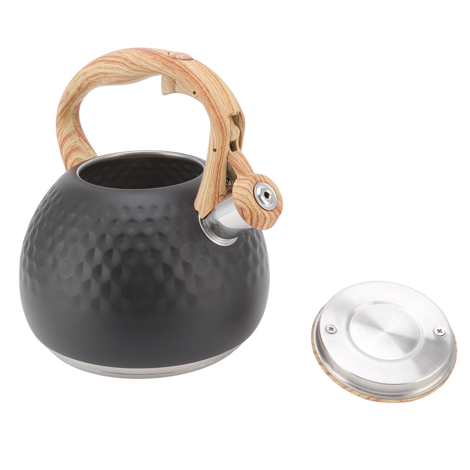 

3L Whistling Tea Kettle 304 Stainless Steel Stovetop Grip Tea Kettle Farmhouse Tea Kettle for Home Kitchen Black L чёрный