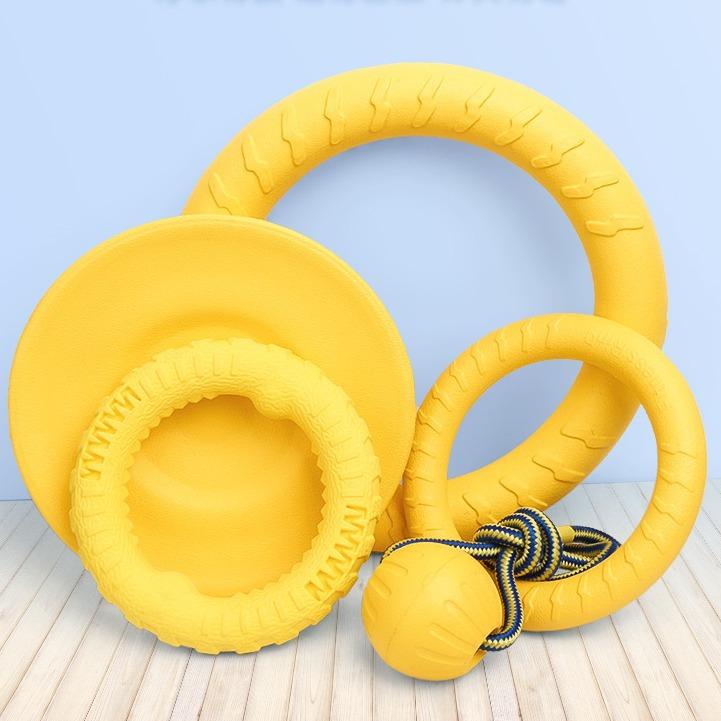 Foam Floating Dog Toys, Biting Ring Frisbee, Pet Toys, Outdoor Dog Training Rope Toy Balls