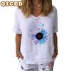 Women's Fashion Casual Short Sleeve V Neck Blouses & Shirts