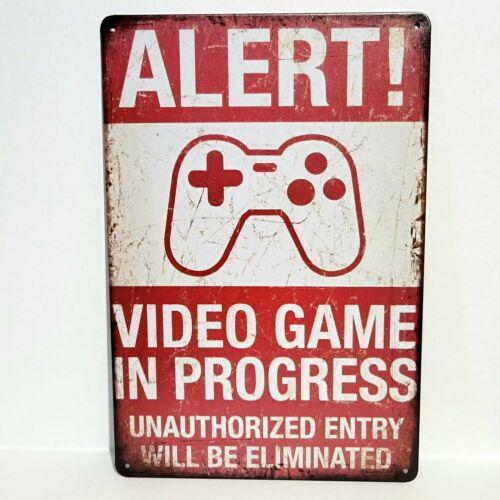 

Alert Gaming Gamer Rustic Vintage Metal Tin Signs Man Cave GarageAluminum 30x40cm(11.8x15.7inch)