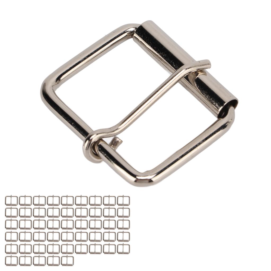 50 Pcs Belt Pin Buckle Metal Adjustable Strap Roller Buckles for Dog Collar Chest Strap Bags Leather Belt