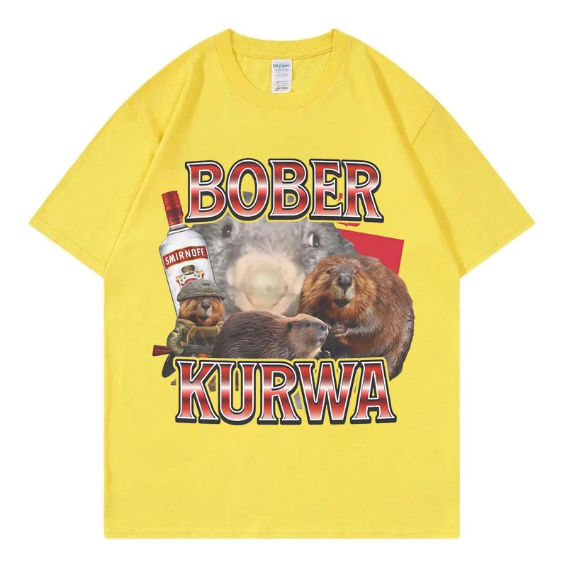 Bober Kurwa Lustiges Ratten-Meme Grafik T-Shirts Harajuku Y2k Vintage T-Shirt Sommer Mode Lässig Baumwoll-T-Shirts Unisex Streetwear