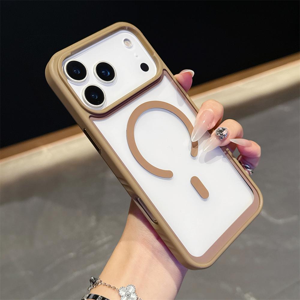 For iPhone 17 Air 16 15 14 13 12 Pro Max Plus Transparent Case For Magsafe Magnetic Wireless Charging Hard Acrylic Clear Cover