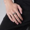 Stainless Steel Anxiety Fidget Spinner Rings for Men Women Rotatable Cuban Chain Punk Rock Anti Stress Jewelry