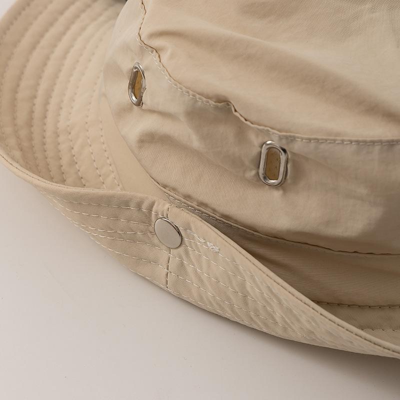 Summer Kids Fisherman Cap Outdoor Beach Wide Brim Bucket Hat for Boy Girl Solid Color Adjustable Children Panama Sun Hats