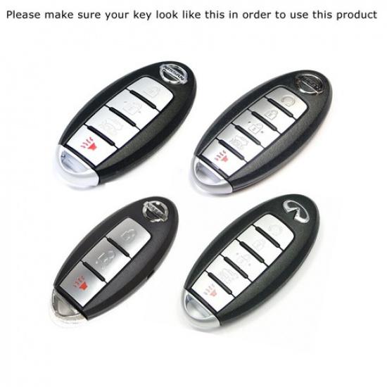 Chrome Schwarz TPU Schlüsselanhängerhülle Für Nissan Infiniti 3 4 5 Tasten Keyless Smart Schlüssel