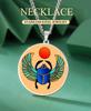 Dawapara Egyptian Scarab Beetle Pendant Necklace Ancient Egypt Jewelry Protection and Blessing Amulet Stainless Steel Necklace