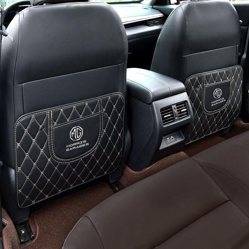 Leather Car Seat Back Protection Mat Anti Kick Cushion For MG Morris Garages 6 5 7 TF ZR ZS HS GT EV Astor One GS V80 Accessory n2