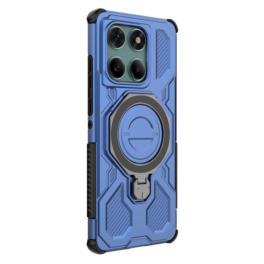 For Motorola Edge 60 Fusion 5G Magnetic Case Rotating Metal Kickstand PC+TPU Phone Back Cover