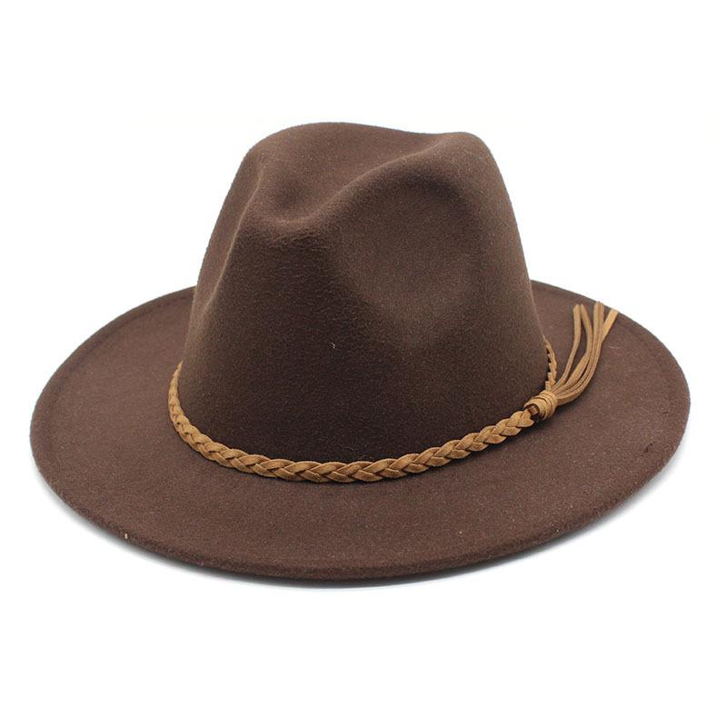 Fedora Hat Woolen Top Hat Jazz Hat Men'S And Women'S Woolen Hats