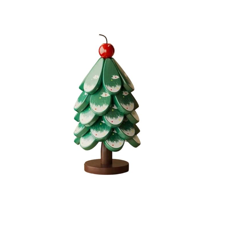 Wood Trivet Coasters Set Christmas Tree Shape Thermal Insulation Mats Kitchen Dining Table Pad Decoration Accessory
