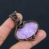 Purpurite Gemstone Copper Wire Wrap Handmade Pendant Jewelry Gift For Mother