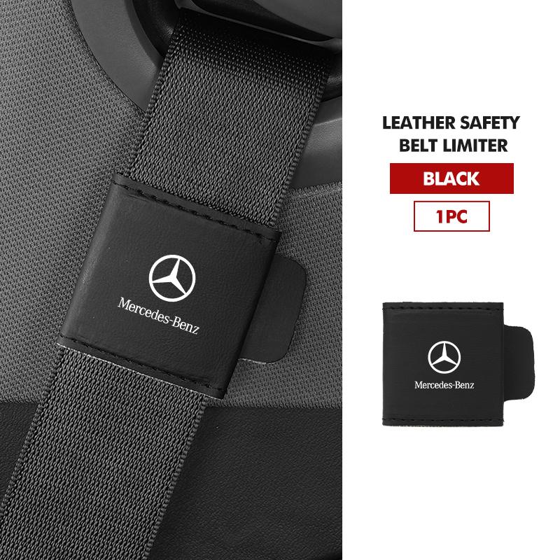 

Car Sticker Car Seat Safety Belts Limiter Universal Leather Fixed Clip For Benz AMG A C E S G Class W201 W210 W108 W204 W205 W20