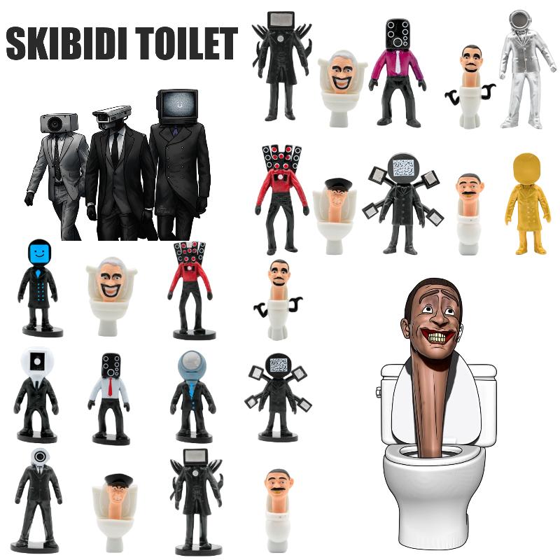 Mini Skibidi Toilet Man Figure Model Toy Battle Game Desk Decor Kids Figurine