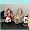 2024 New Korean Style Fashionable Plaid Bag Nylon Shoulder Crossbody Handbag